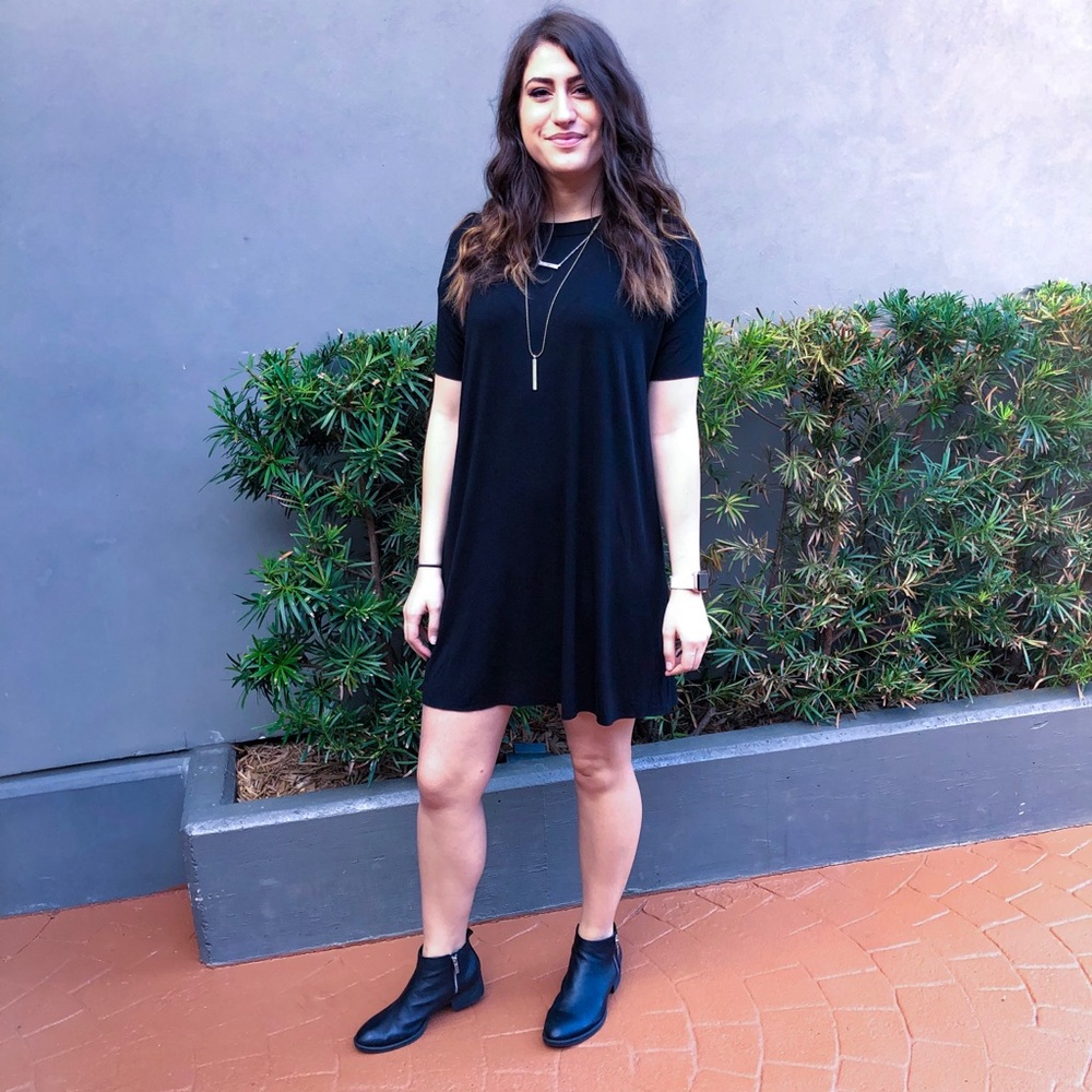 Silence + Noise Black T-Shirt Dress